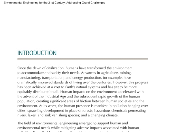 write environmental engineering, esg, and sustainability reports